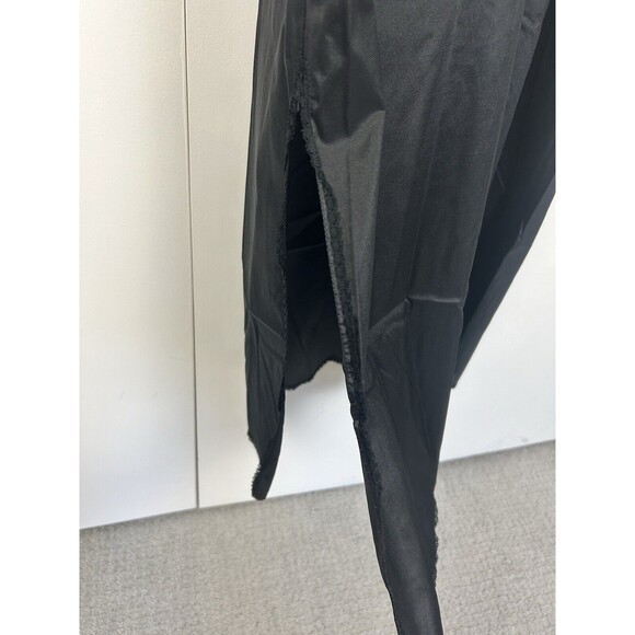 Komar Black Nylon Vintage USA Lace Detail Midi/Maxi Slip Dress Women’s Size 34 - Picture 4 of 7